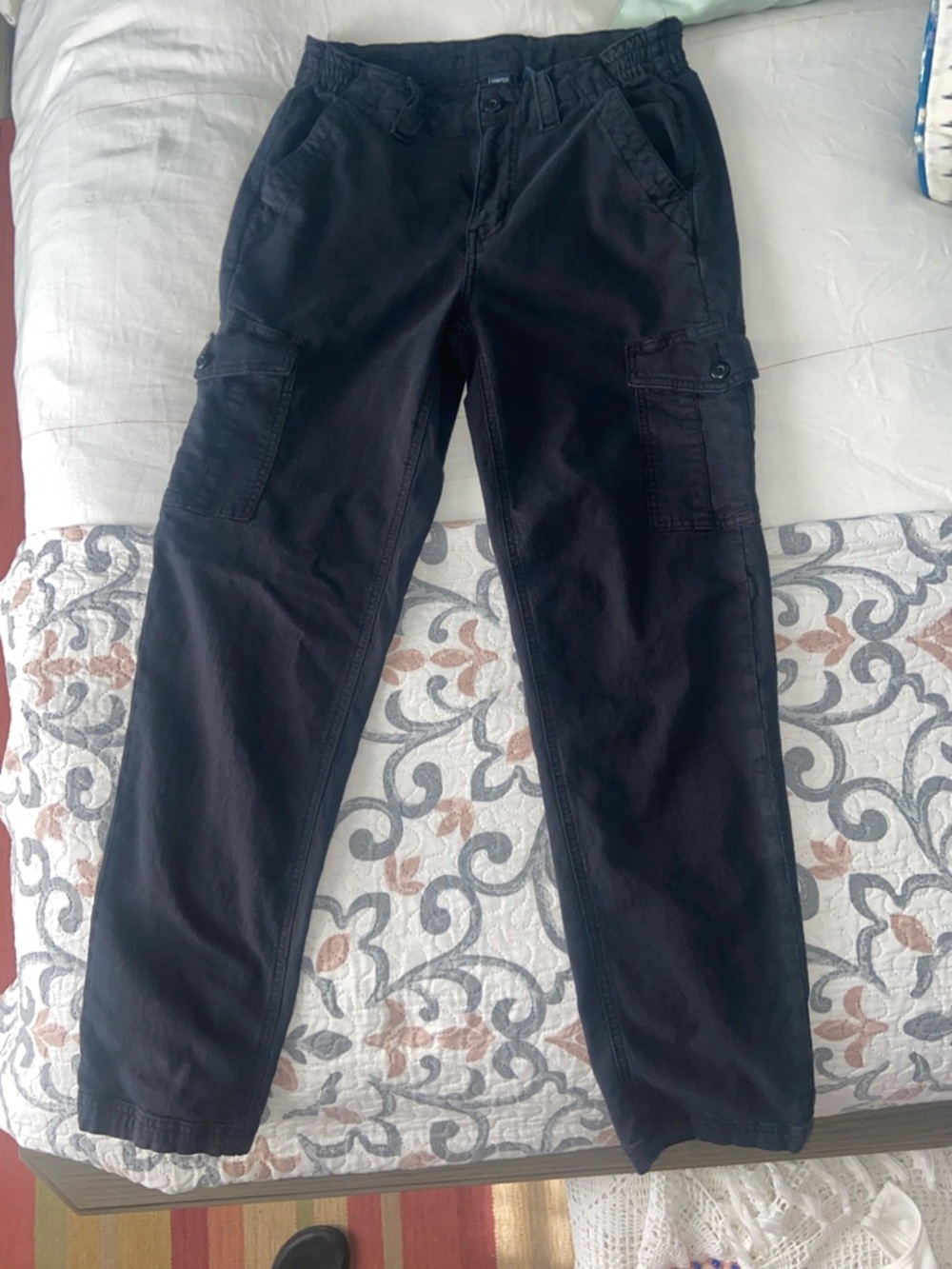 American Eagle Outfitters Women's Black Straight Leg Cargo Pants